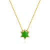 Anna Zuckerman Petit Star Of David Necklace In Green