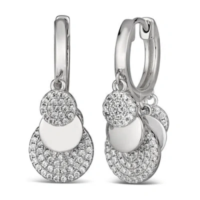 Anna Zuckerman Petite Pave Huggie Earrings In Platinum
