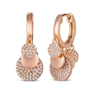 Anna Zuckerman Petite Pave Huggie Earrings In Rose Gold