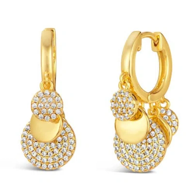 Anna Zuckerman Petite Pave Huggie Earrings In Yellow Gold