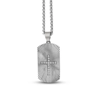 ANNA ZUCKERMAN ANNA ZUCKERMAN RAYLUR CROSS DOG TAG NECKLACE