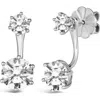 Anna Zuckerman Reflejo 2.50 Carat Earrings Studs And Jackets Set In White Diamond Crystalline