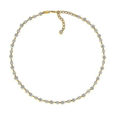 Anna Zuckerman Sabrina 9.80tcw Diamond Crystalline Choker Necklace In Yellow Gold