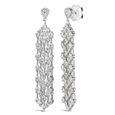 Anna Zuckerman Tribeca Diamond Chandelier Earrings In Platinum