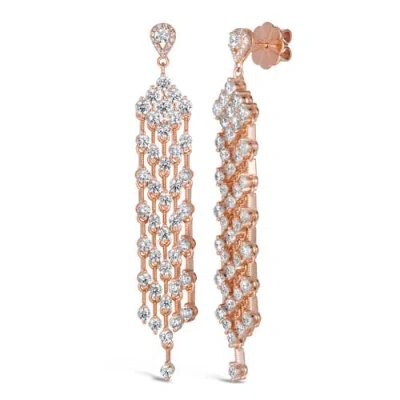 Anna Zuckerman Tribeca Diamond Chandelier Earrings In Rose Gold