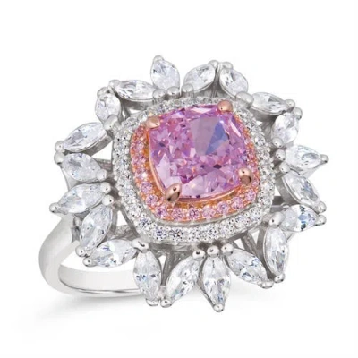 Anna Zuckerman Triple Crown 4 Carat Halo Ring In Argyle Pink Crystalline