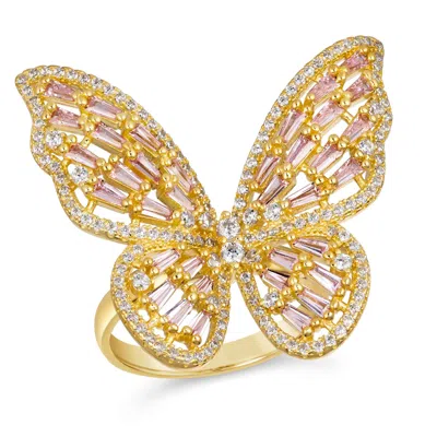 Anna Zuckerman Women's Gold / Green Mariposa Modern Sculpture Ring In Gold In Yellow Gold