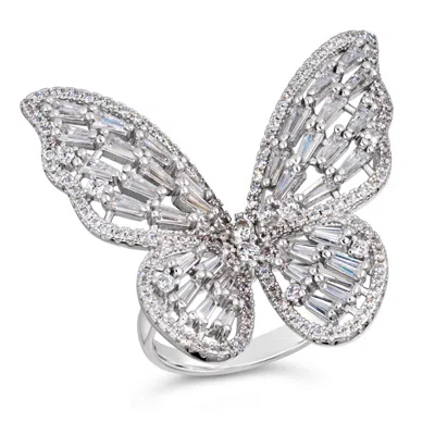 Anna Zuckerman Women's Mariposa Modern Sculpture Ring In White In Platinum