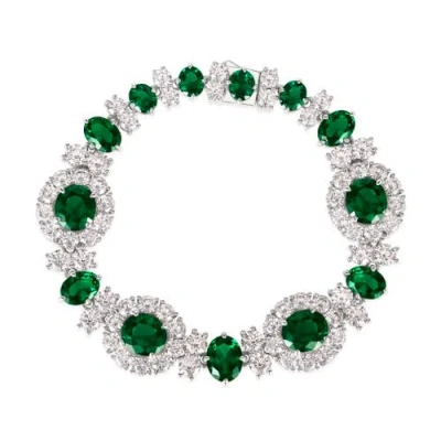 Anna Zuckerman Worth Avenue Ruby And Diamond Crystalline Bracelet In Emerald