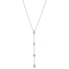 Anna Zuckerman Y Not Lariat Necklace In Rose Gold