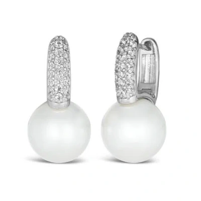Anna Zuckerman Yoko Pearl Earrings In Platinum