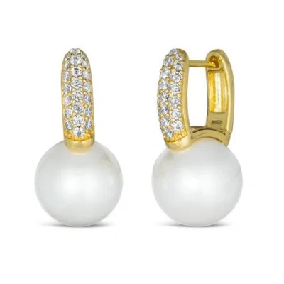 Anna Zuckerman Yoko Pearl Earrings In Yellow Gold