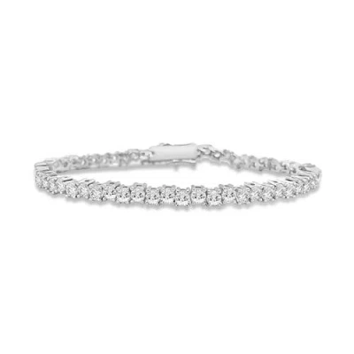 Anna Zuckerman Zig Zag Tennis Bracelet In White Diamond Crystalline