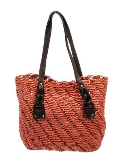 Pre-owned Annabel Ingall Raffia Shoulder Bag In Brown