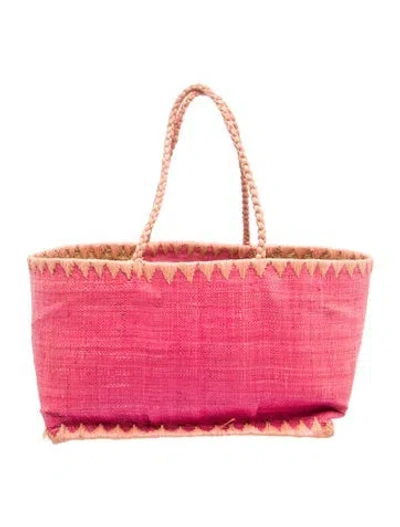 Pre-owned Annabel Ingall Raffia Tote In Pink