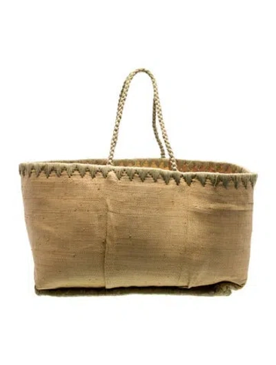 Pre-owned Annabel Ingall Straw Tote In Yellow