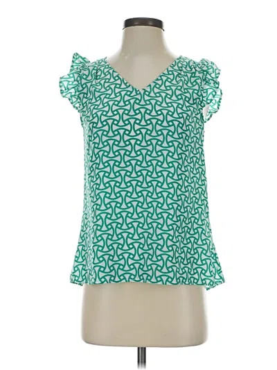Pre-owned Annabella Short Sleeve Blouse In Green