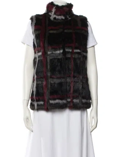 Pre-owned Annabelle Plaid Print Vest In Black
