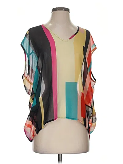 Pre-owned Annabelle Short Sleeve Blouse In Black