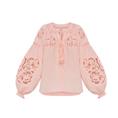 Annabo Women's Lily Richelieu Powder Pink Blouse