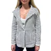 Annacoco Hawaii Stripe Blazer In Blue In Blue