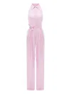 Annafoxy Halterneck Design Jumpsuit In Pink