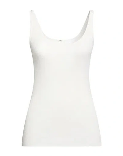 Annagreta Woman Tank Top Ivory Size Xl Virgin Wool, Silk In White