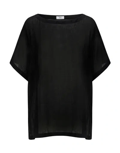 Annagreta Woman Top Black Size L Cotton