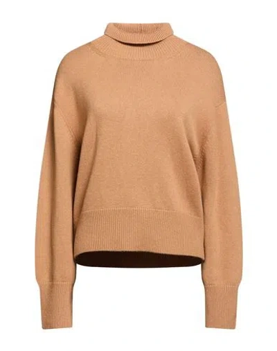 Annagreta Woman Turtleneck Camel Size Xl Cashmere In Brown