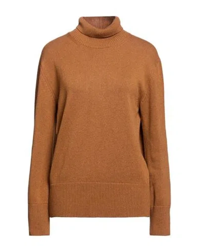 Annagreta Woman Turtleneck Light Brown Size Xl Cashmere