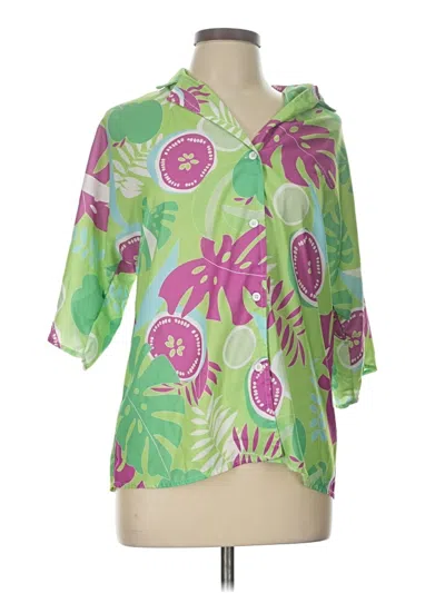 Pre-owned Anna-kaci 3/4 Sleeve Blouse In Green