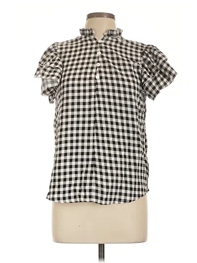 Pre-owned Anna-kaci Short Sleeve Blouse In Black