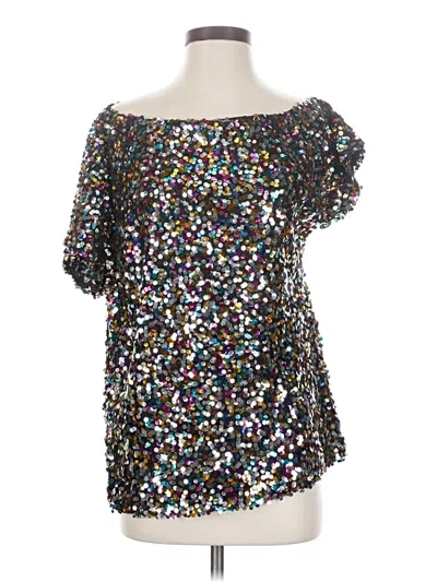 Pre-owned Anna-kaci Short Sleeve Blouse In Silver