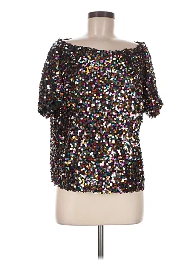 Pre-owned Anna-kaci Short Sleeve Blouse In Silver