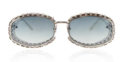 Anna-karin Karlsson Billion $ Boo White Gold Women's Sunglasses Silver Size 57 In Gray