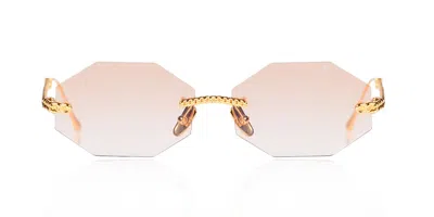 Anna-karin Karlsson Chain Nest Sun - Octagonal Gold Tobacco Women's Sunglasses Gold Size 58 In Neutral