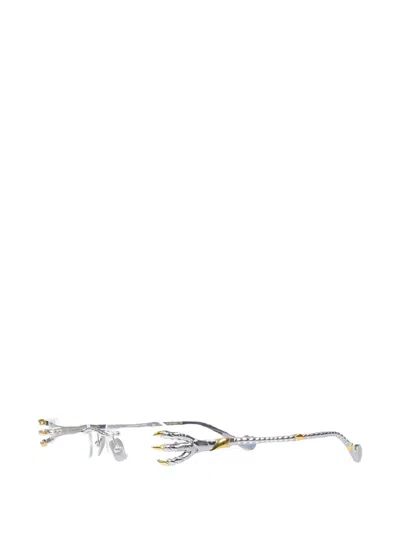 Anna-karin Karlsson Claw Geometric-frame Glasses In Silver