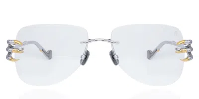 Anna-karin Karlsson Claw Optical - Pilot Women's Glasses, Silver, Size Standard