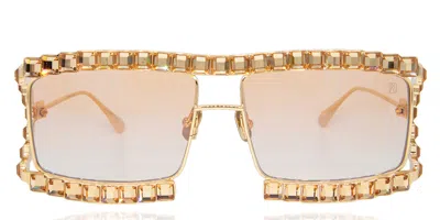 Anna-karin Karlsson Crystal Boo Gold Women's Sunglasses Gold Size 56