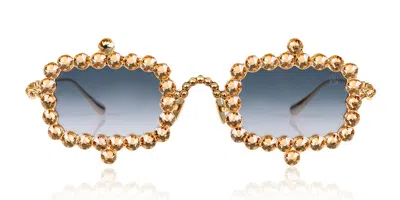 Anna-karin Karlsson Crystal Mirage Gold Women's Sunglasses Gold Size 56 In Gray