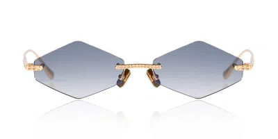 Anna-karin Karlsson Crystal Nest - Triangle Gold Grey Women's Sunglasses Gold Size 57 In Gray