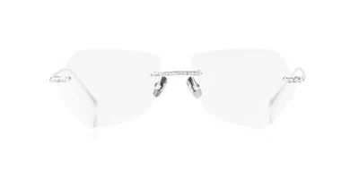 Anna-karin Karlsson Crystal Optical 2.0 - Pilot Women's Glasses, Silver, Size 55 In Gold