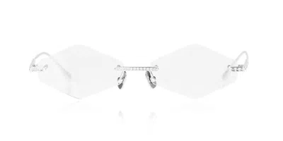 Anna-karin Karlsson Crystal Optical 2.0 - Triangle Women's Glasses, Silver, Size 55 In Gold