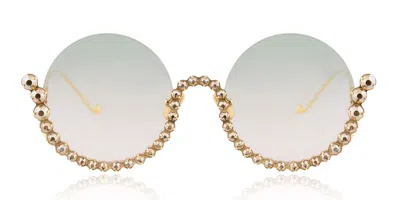Anna-karin Karlsson Full Moon Gold Blush Women's Sunglasses Gold Size 56 In Gray