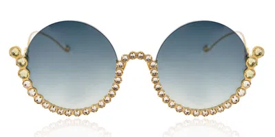Anna-karin Karlsson Full Moon Gold Women's Sunglasses Gold Size 56 In Blue