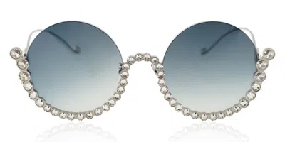 Anna-karin Karlsson Full Moon White Gold Women's Sunglasses Silver Size 56 In Pattern