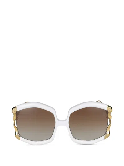 Anna-karin Karlsson Geometric-frame Sunglasses In White