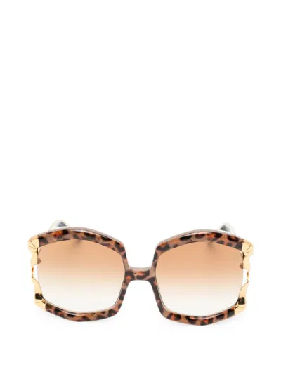 Anna-karin Karlsson La Vie En Rose Geometric-frame Sunglasses In Brown