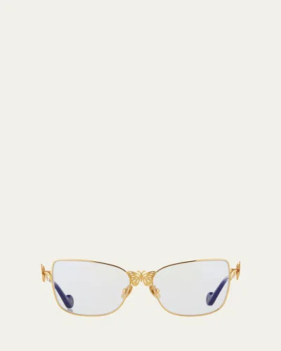 Anna-karin Karlsson Le Papillon Cat-eye Optical Frames W/ 3d Butterfly Detail, Gold