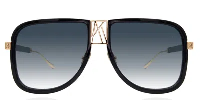 Anna-karin Karlsson Logo Dude Black Women's Sunglasses Gold Size 59 In Gray